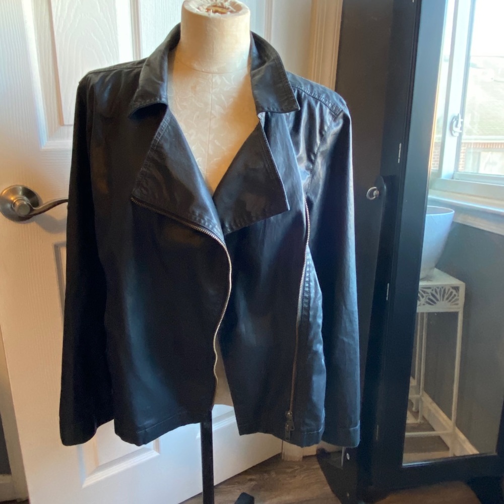 Eileen Fisher waxed moto jacket